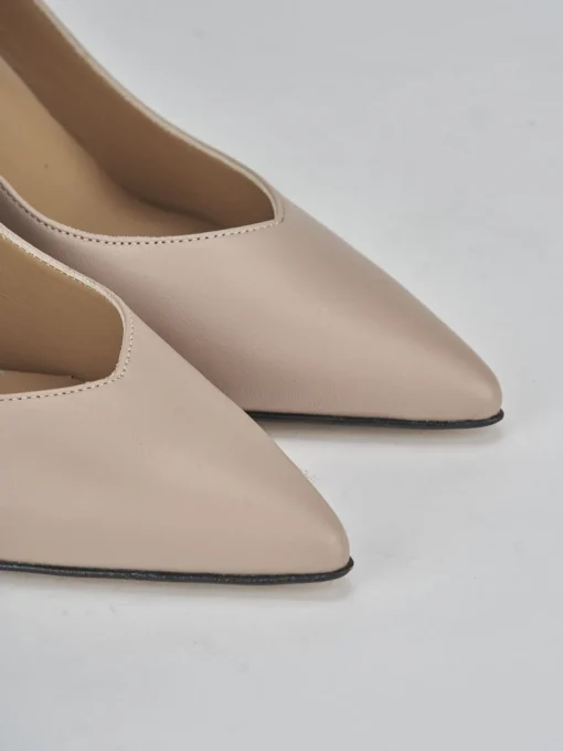 Décolleté e slingback tacco 7cm pelle rosa
