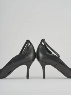Décolleté e slingback tacco 7cm pelle nero