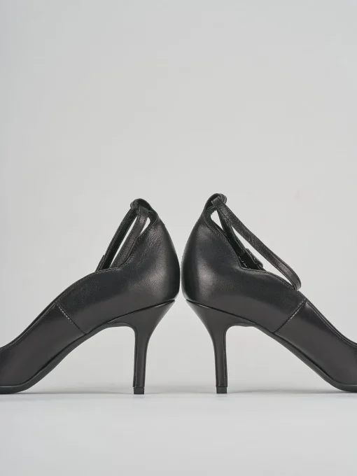Décolleté e slingback tacco 7cm pelle nero