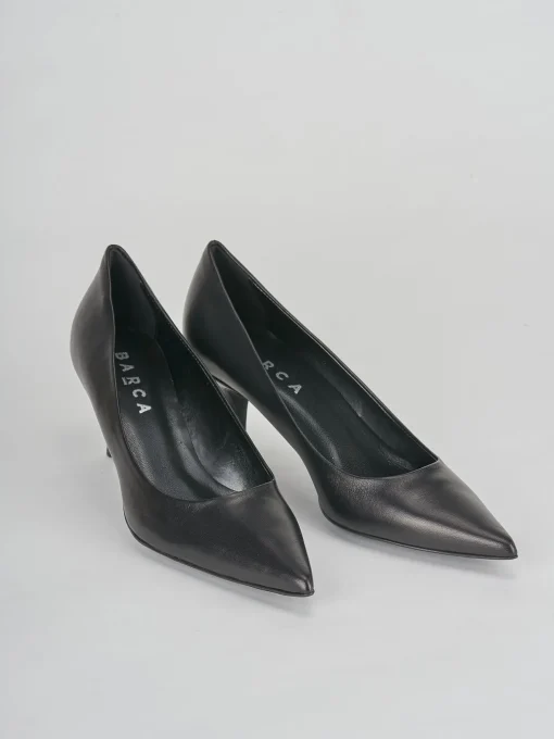 Décolleté e slingback tacco 7cm pelle nero