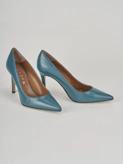 Décolleté e slingback tacco 10cm pelle verde