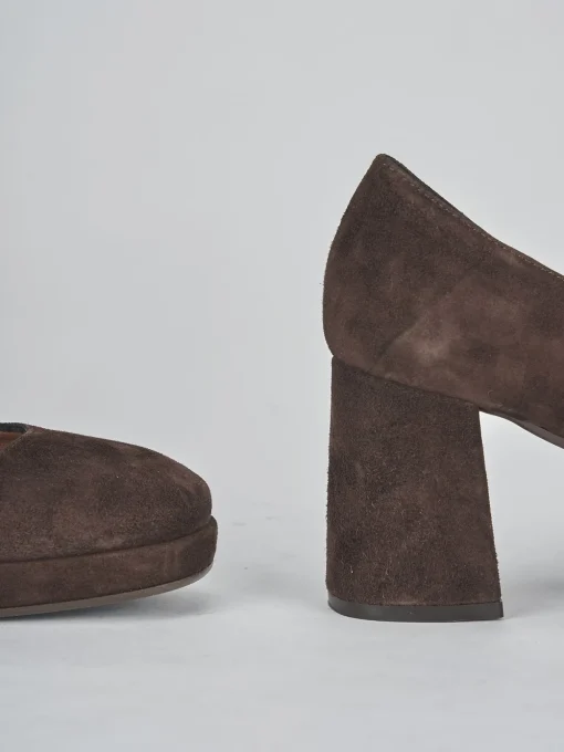 Décolleté e slingback tacco 8cm camoscio testa