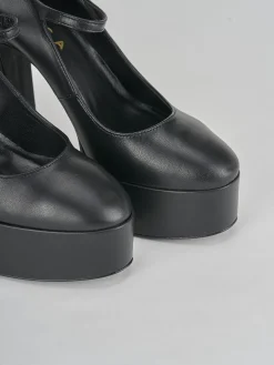 Décolleté e slingback tacco 13cm pelle nero