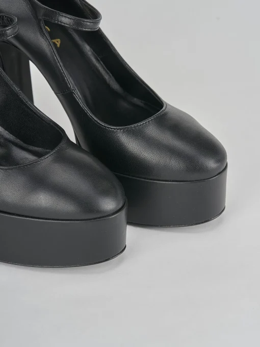 Décolleté e slingback tacco 13cm pelle nero