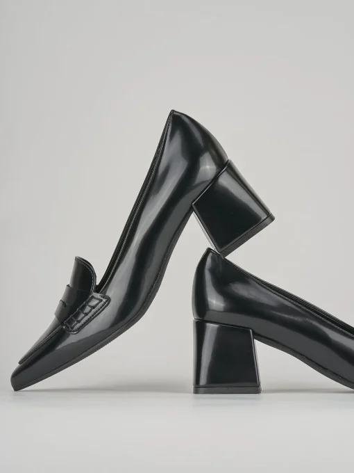Décolleté e slingback tacco 4cm pelle nero