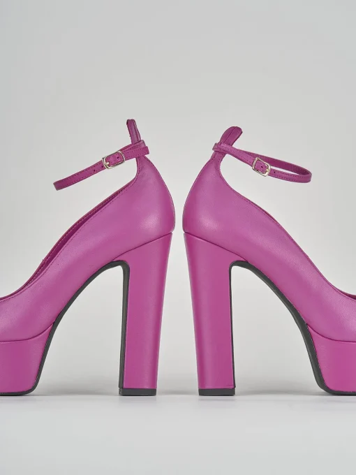 Décolleté e slingback tacco 13cm pelle viola