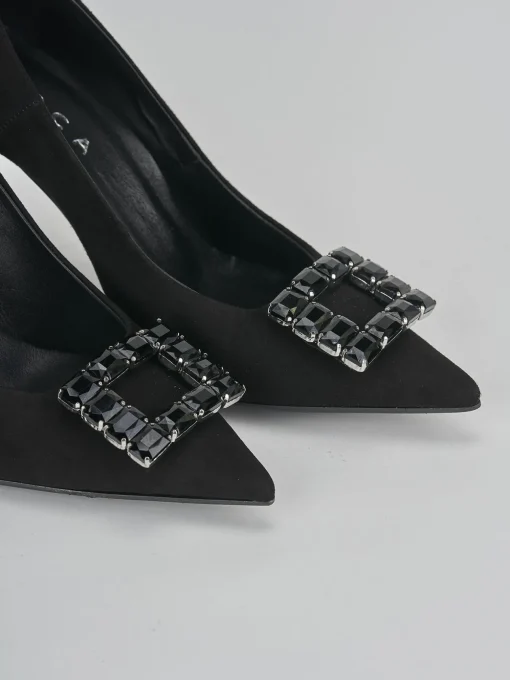 Décolleté e slingback tacco 9cm camoscio nero