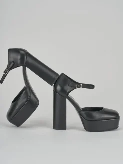 Décolleté e slingback tacco 13cm pelle nero