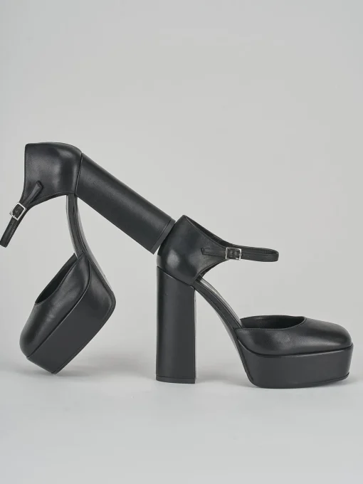 Décolleté e slingback tacco 13cm pelle nero