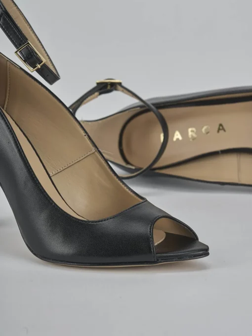 Décolleté e slingback tacco 9cm pelle nero