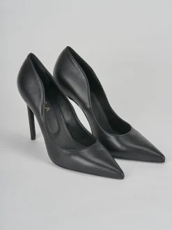 Décolleté e slingback tacco 10cm pelle nero