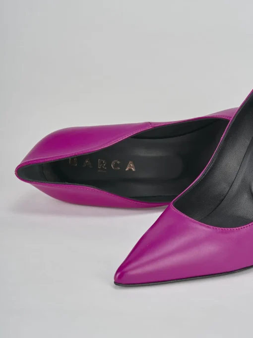 Décolleté e slingback tacco 10cm pelle viola