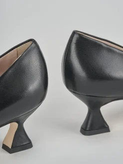 Décolleté e slingback tacco 5cm pelle nero