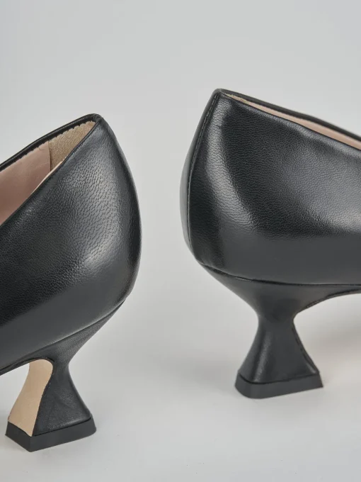 Décolleté e slingback tacco 5cm pelle nero