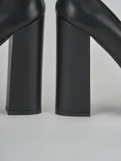 Décolleté e slingback tacco 12cm pelle nero