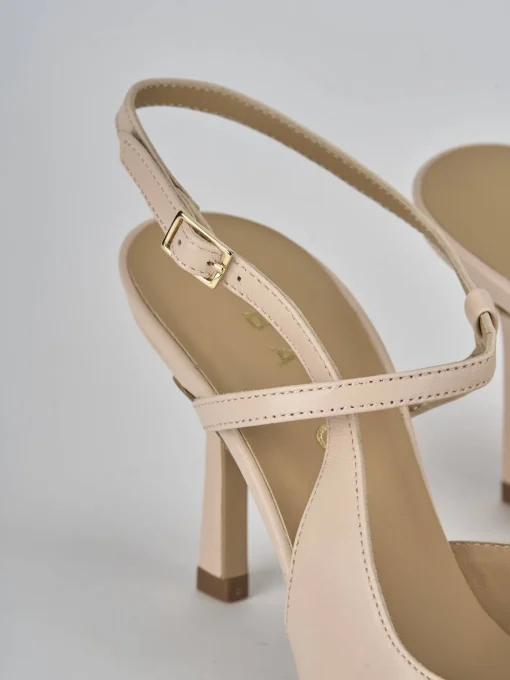 Décolleté e slingback tacco 7cm pelle rosa