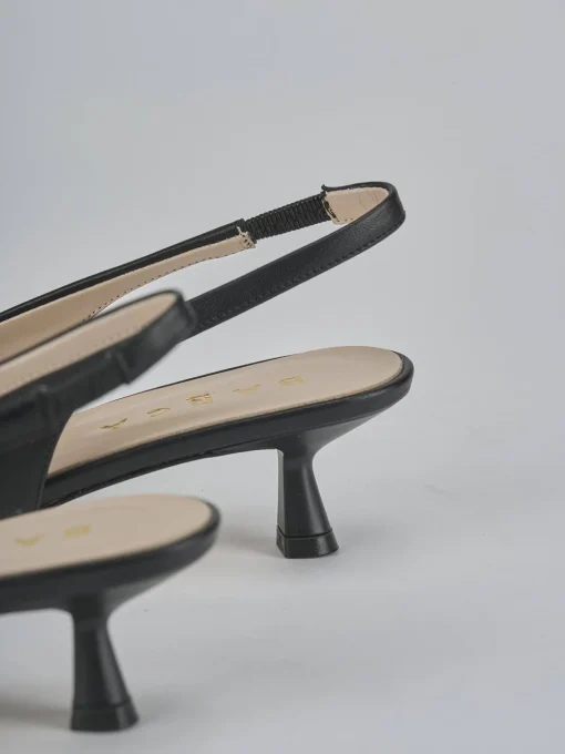 Décolleté e slingback tacco 5cm pelle nero