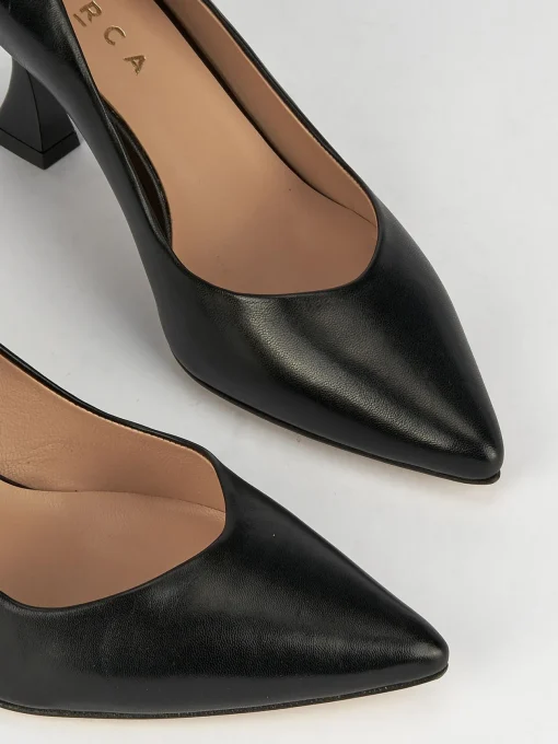 Décolleté e slingback tacco 7cm pelle nero