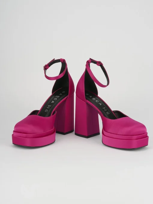 Décolleté e slingback tacco 11cm raso rosa