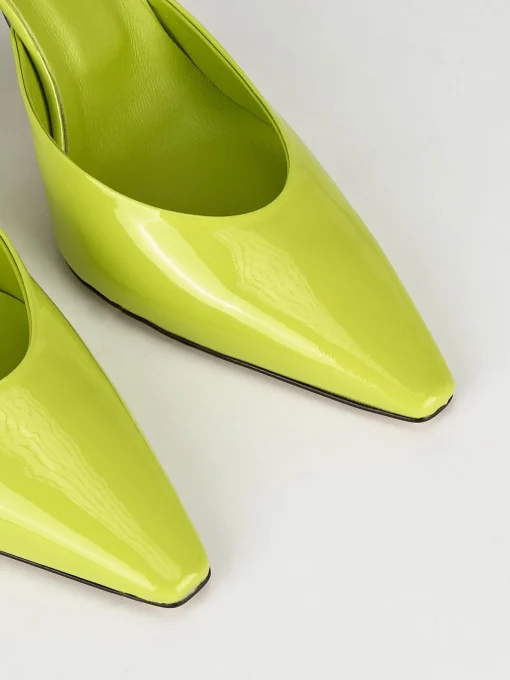 Décolleté e slingback tacco 9cm vernice verde