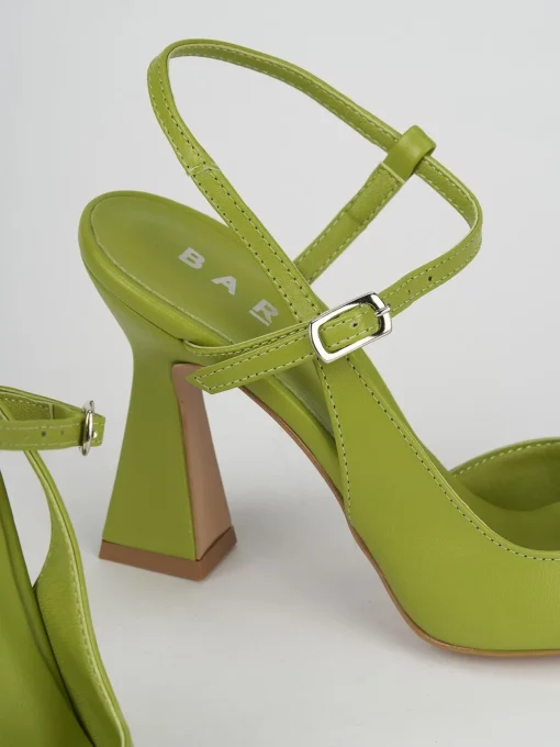Décolleté e slingback tacco 10cm pelle verde