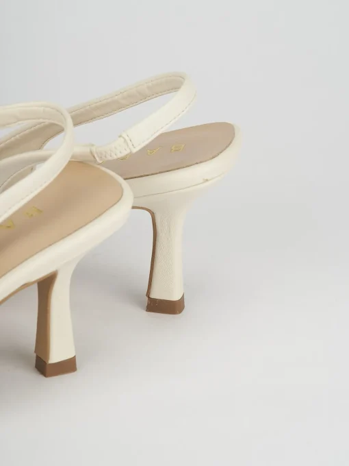 Décolleté e slingback tacco 7cm pelle bianco