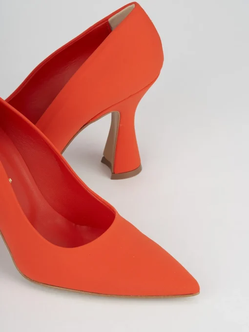 Décolleté e slingback tacco 10cm licra arancio