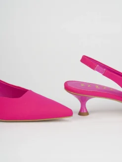 Décolleté e slingback tacco 5cm licra rosa