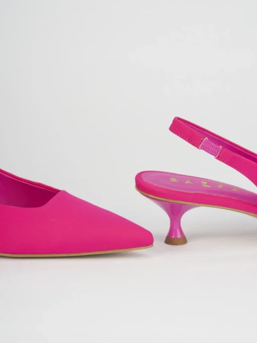 Décolleté e slingback tacco 5cm licra rosa