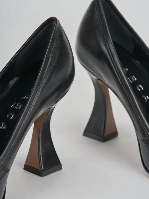 Décolleté e slingback tacco 9cm pelle nero