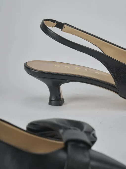 Décolleté e slingback tacco 4cm pelle nero