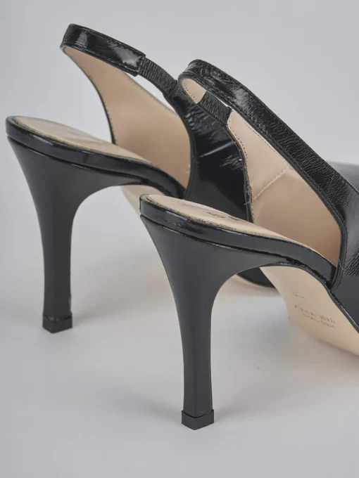 Décolleté e slingback tacco 9cm vernice nero