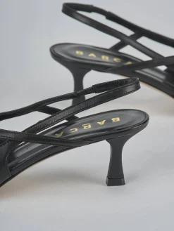 Décolleté e slingback tacco 5cm pelle nero