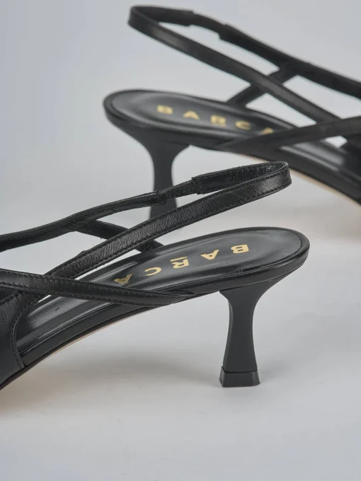 Décolleté e slingback tacco 5cm pelle nero