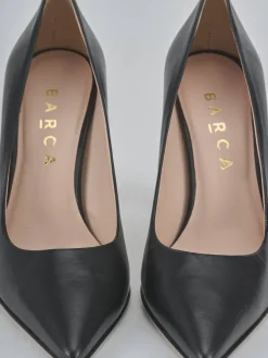 Décolleté e slingback tacco 9cm pelle nero