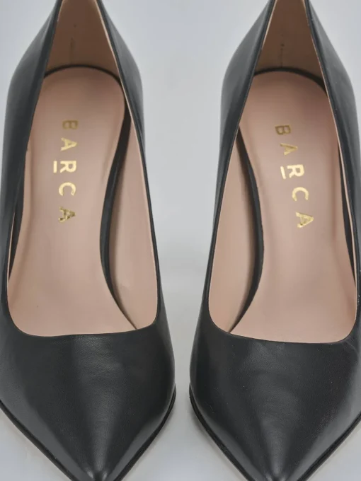 Décolleté e slingback tacco 9cm pelle nero