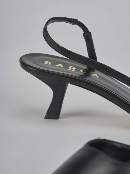 Décolleté e slingback tacco 5cm pelle nero