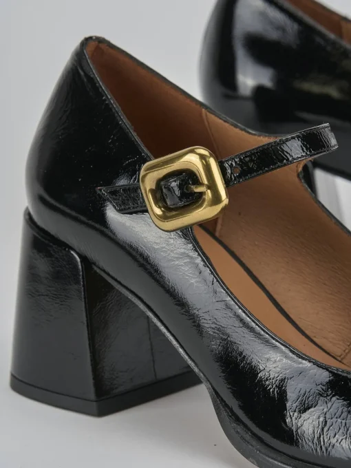 Décolleté e slingback tacco 6cm vernice nero