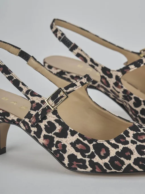 Décolleté e slingback tacco 4cm pelle multicolor