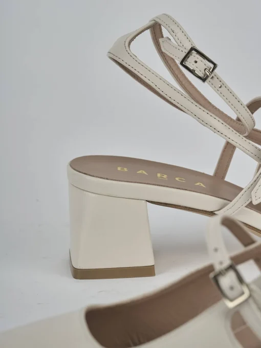 Décolleté e slingback tacco 5cm pelle beige