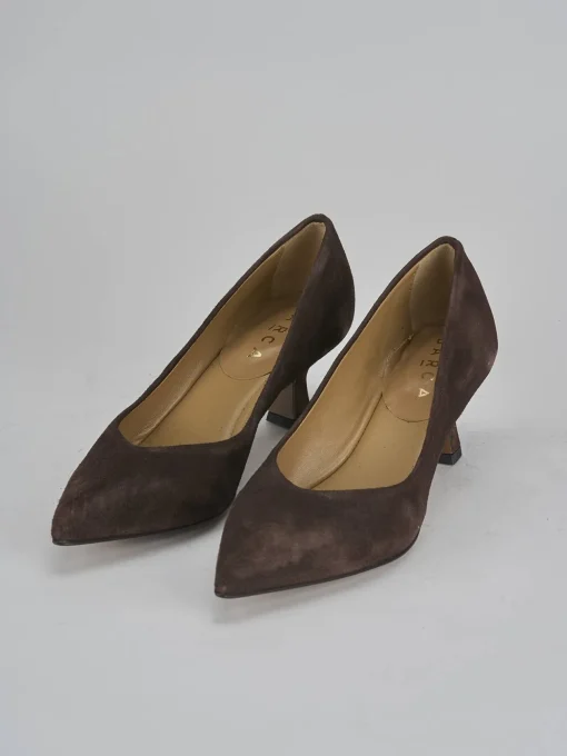 Décolleté e slingback tacco 5cm camoscio testa