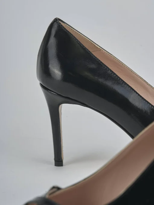 Décolleté e slingback tacco 7cm vernice nero