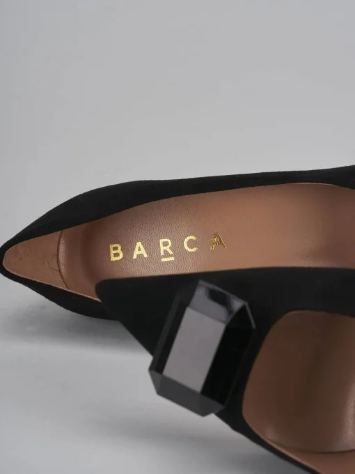 Décolleté e slingback tacco 9cm camoscio nero
