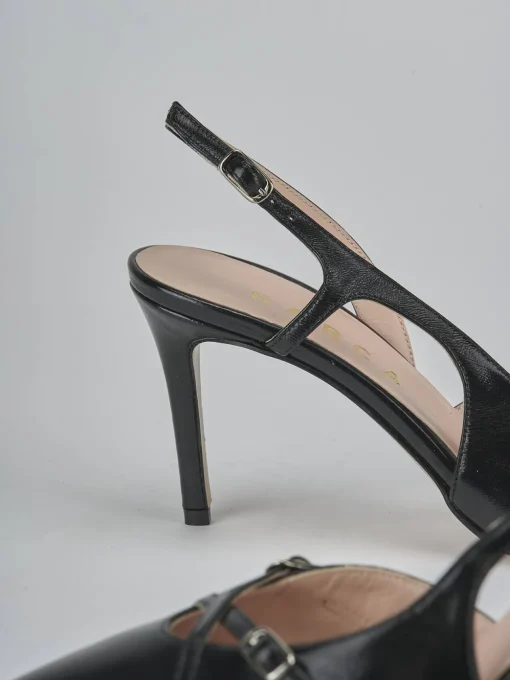 Décolleté e slingback tacco 7cm vernice nero