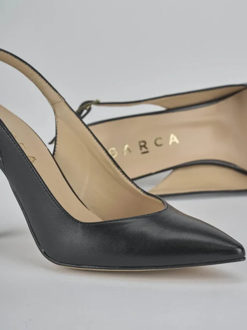 Décolleté e slingback tacco 9cm pelle nero