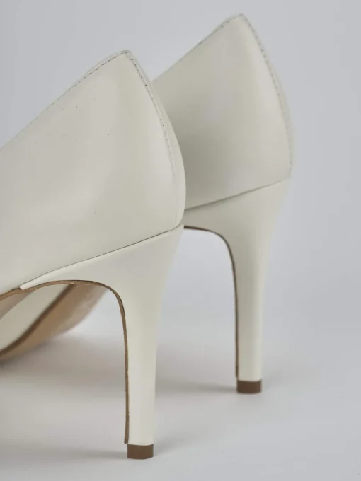 Décolleté e slingback tacco 7cm pelle bianco