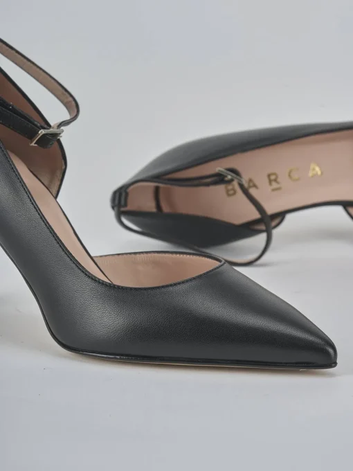 Décolleté e slingback tacco 7cm pelle nero