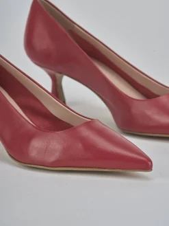 Décolleté e slingback tacco 5cm pelle rosso