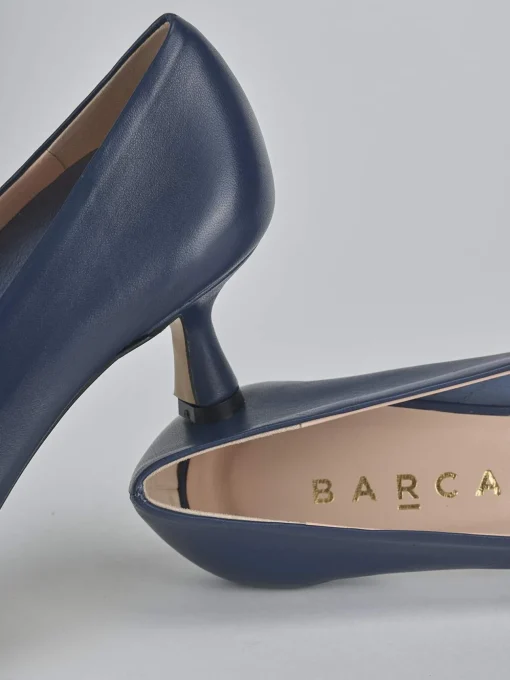 Décolleté e slingback tacco 5cm pelle blu