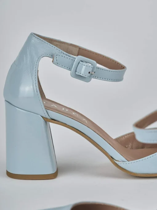 Décolleté e slingback tacco 7cm pelle azzurro